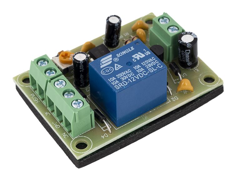 Relés időzítőmodul, 12V DC, 0-30mp, PCB-505